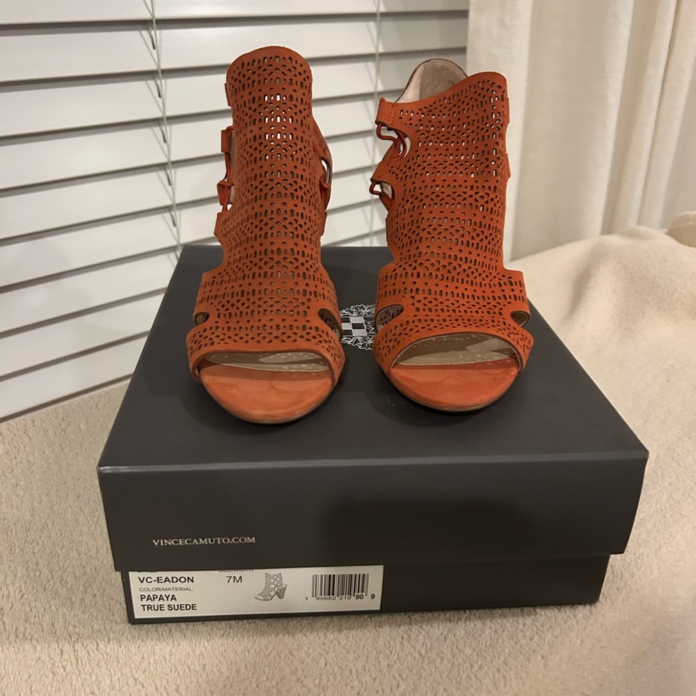Vince Camuto Papaya Suede Heeled Sandals
